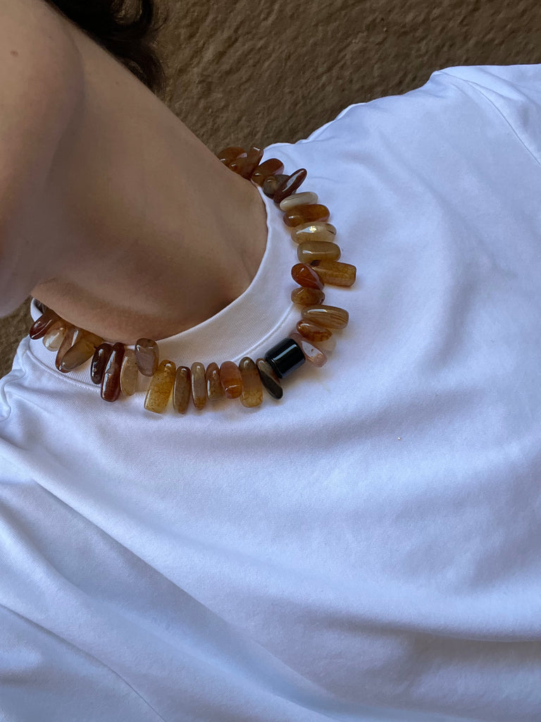 ORANGE TUBE NECKLACE